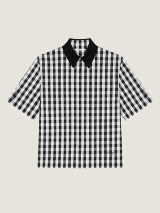 Couture-sømmet gingham-skjorte i bomuld