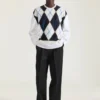 Couture-strikket argyle-sweater