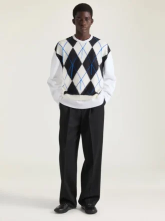 Couture-strikket argyle-sweater