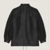 Couture-syet polyfaille-jakke med Givenchy Paris-patch Couture-syet polyfaille-jakke med Givenchy Paris-patch