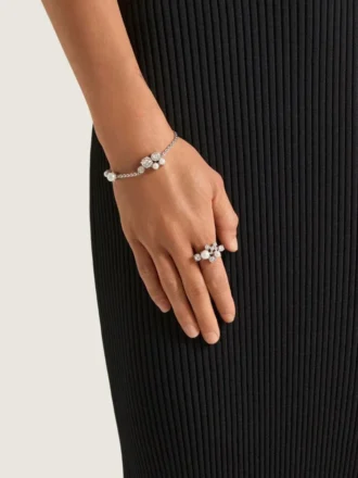 Crystal Pearl-ring i metal, krystaller og perler