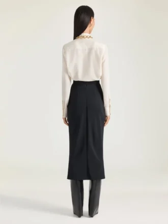 Bluse i silke med sløjfedetalje