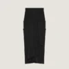 Draperet midi-nederdel i crepe cady