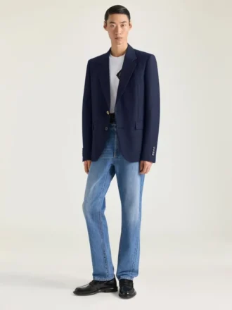 Enkeltradet blazer i uld og mohair