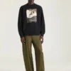 Fleece-sweatshirt med surrealistisk print Fleece-sweatshirt med surrealistisk print