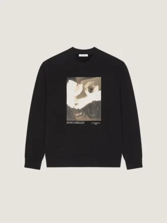 Fleece-sweatshirt med surrealistisk print