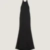 Halterkjole i crepe og satin Halterkjole i crepe og satin