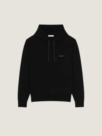 Hoodie i uld og kashmir med broderet Givenchy Paris