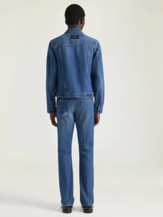 Jakke i mellemblå denim