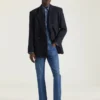 Jeans med lige pasform, shadow-vask og buksepresse