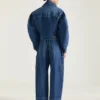 Medium blå cropped Cocoon Cargo-jeans