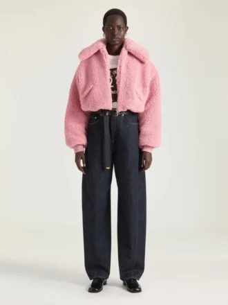 Kort blouson i shearling-look
