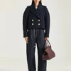 Kort peacoat i uld Kort peacoat i uld