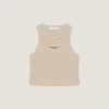Kort tanktop i bomuld med Givenchy Paris-print