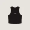 Kort tanktop i bomuld med Givenchy Paris-print Kort tanktop i bomuld med Givenchy Paris-print