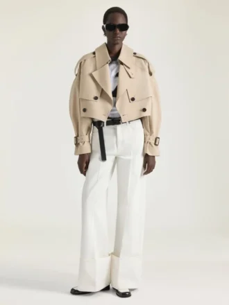 Kort trenchcoat i bomuld