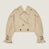 Kort trenchcoat i bomuld