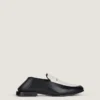 Label-loafers i læder og canvas