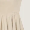 Lang kjole med udskæring i poplin