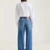 Mellemblå jeans med opsmøg Mellemblå jeans med opsmøg