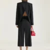 Midi-bukseskirt i uld og mohair
