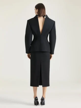 Midi-pencilskirt i uld