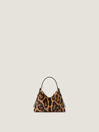 Nano Voyou Bag i pony-effekt læder med leopardmønster