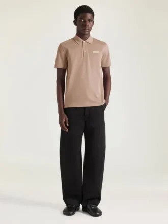 Polo i bomuld med Givenchy Paris grosgrain