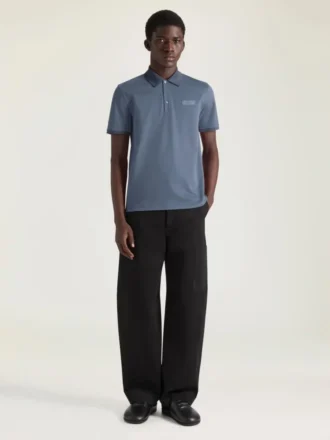 Polo i bomuld med Givenchy Paris grosgrain