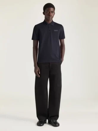 Polo i bomuld med Givenchy Paris grosgrain