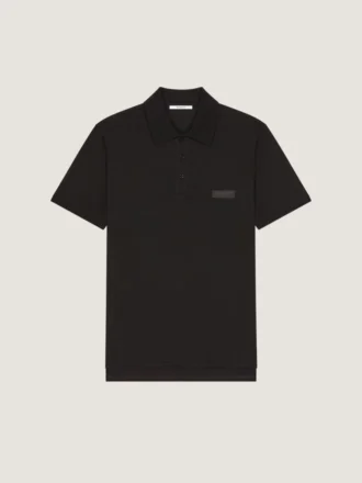 Polo i bomuld med Givenchy Paris grosgrain