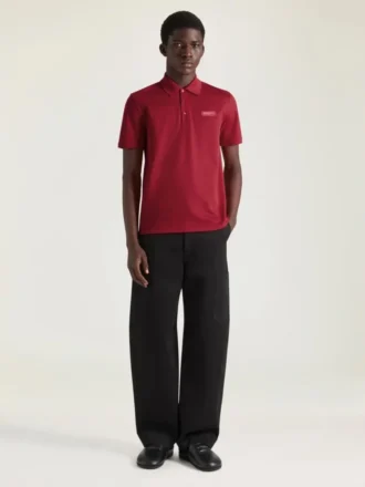 Polo i bomuld med Givenchy Paris grosgrain