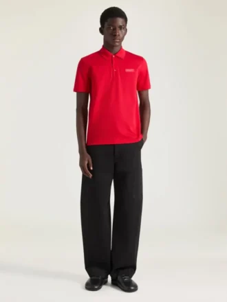 Polo i bomuld med Givenchy Paris grosgrain