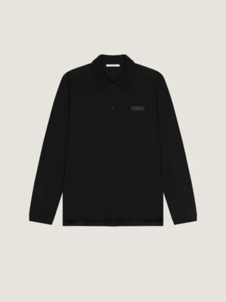 Polo i bomuld med Givenchy Paris grosgrain