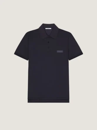 Polo i bomuld med Givenchy Paris grosgrain