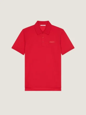 Polo i bomuld med Givenchy Paris grosgrain
