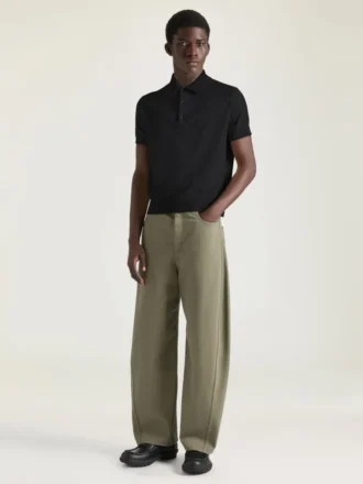 Polo i bomuld med grosgrain-detaljer
