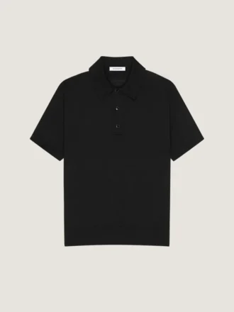 Polo i bomuld med grosgrain-detaljer