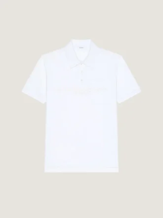Polo i bomuld og silke med Givenchy Paris-jacquard