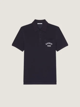 Polo i piqué-bomuld med Givenchy Paris-broderi