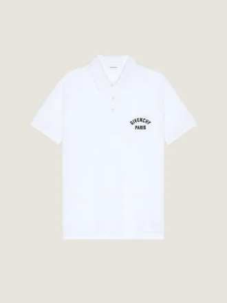 Polo i piqué-bomuld med Givenchy Paris-broderi