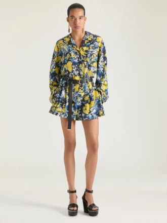 Shorts i viskose med blomsterprint