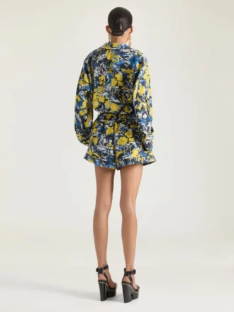 Shorts i viskose med blomsterprint