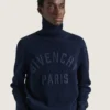 Rullekravesweater i bomuld med Givenchy Paris-broderi Rullekravesweater i bomuld med Givenchy Paris-broderi