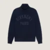 Rullekravesweater i bomuld med Givenchy Paris-broderi Rullekravesweater i bomuld med Givenchy Paris-broderi