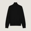 Rullekravesweater i kashmirstrik