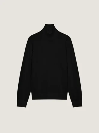 Rullekravesweater i kashmirstrik