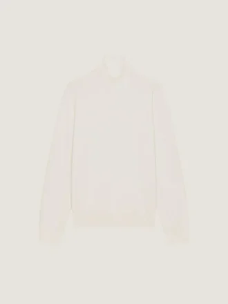 Rullekravesweater i kashmirstrik