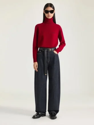 Rullekravesweater i uld og kashmir