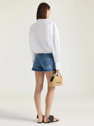 Shorts i mellemblå denim